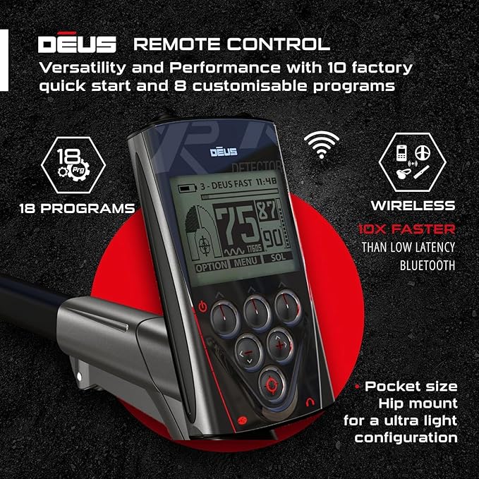 XP Deus RC Metal Detector with 11" x 35" Multi-Frequency Coil