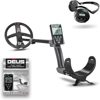 XP DEUS RC Wireless Metal Detector with 9" 35 Frequency Search Coil & WS4 Headphones