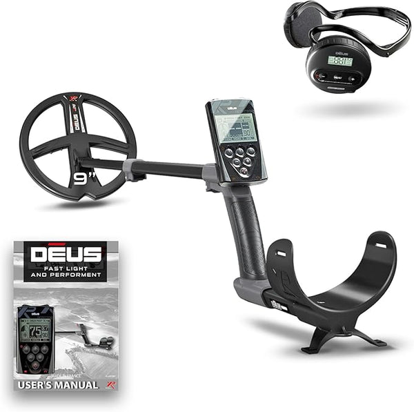XP DEUS RC Wireless Metal Detector with 9" 35 Frequency Search Coil & WS4 Headphones