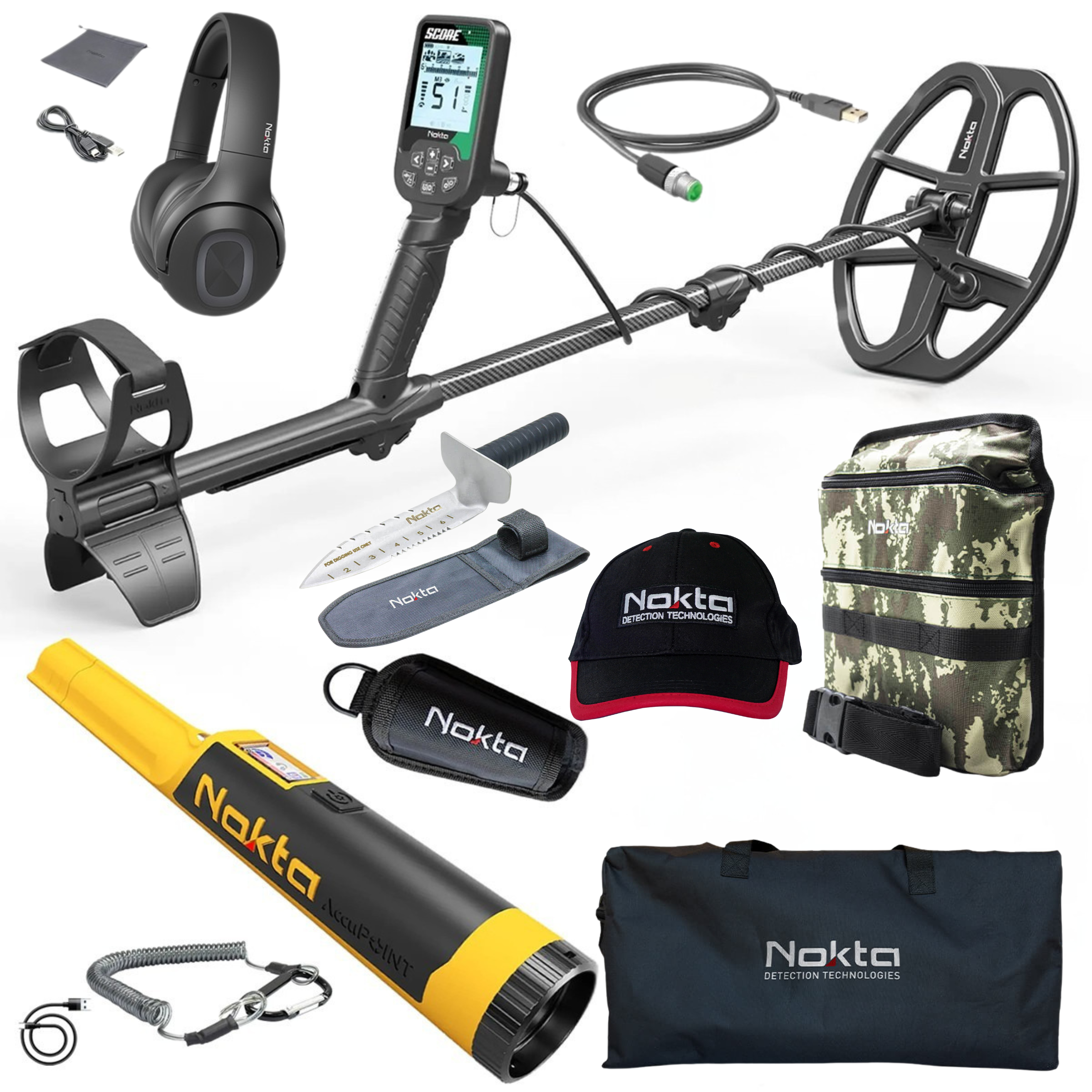 Nokta Score Metal Detector – Waterproof Multi-Frequency with Wireless Headphones & AccuPOINT Pinpointer
