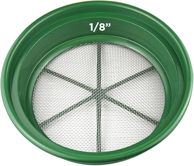 DRAGONXT 3-Piece 13¼" Stackable Gold Classifier Set – Heavy-Duty Sifting Screens for Prospecting – Fits 5-Gallon Buckets