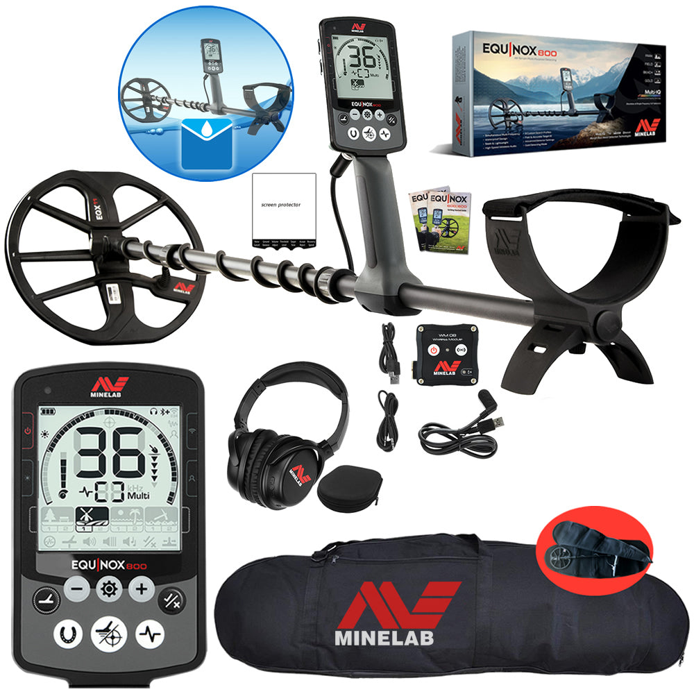 Minelab Equinox 800 Waterproof Multi-Frequency Metal Detector with Carry Bag & 11" DD Coil