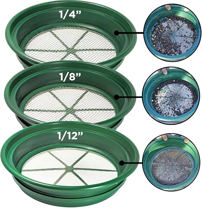 Detector_Hero-DRAGONXT 3-Piece 13¼" Stackable Gold Classifier Set – Heavy-Duty Sifting Screens for Prospecting – Fits 5-Gallon Buckets-B0CFCQCHPP-1