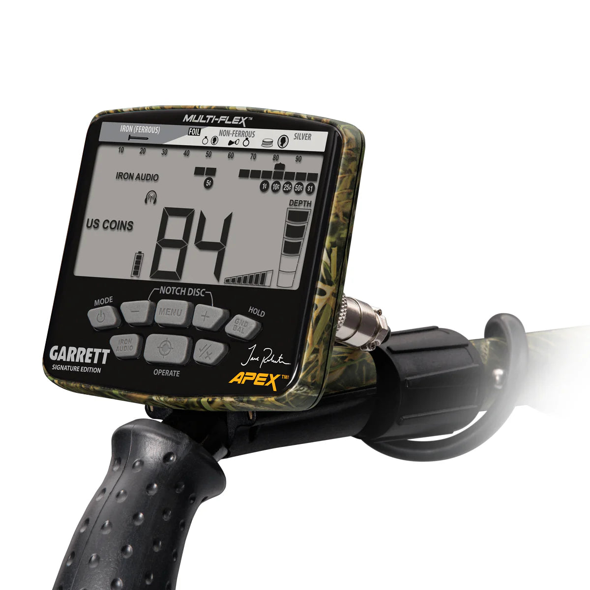 Detector_Hero-Garrett_ACE_APEX_RAIDER_Jase_Robertson_CAMO_Edition-control_panel   1142363_g88