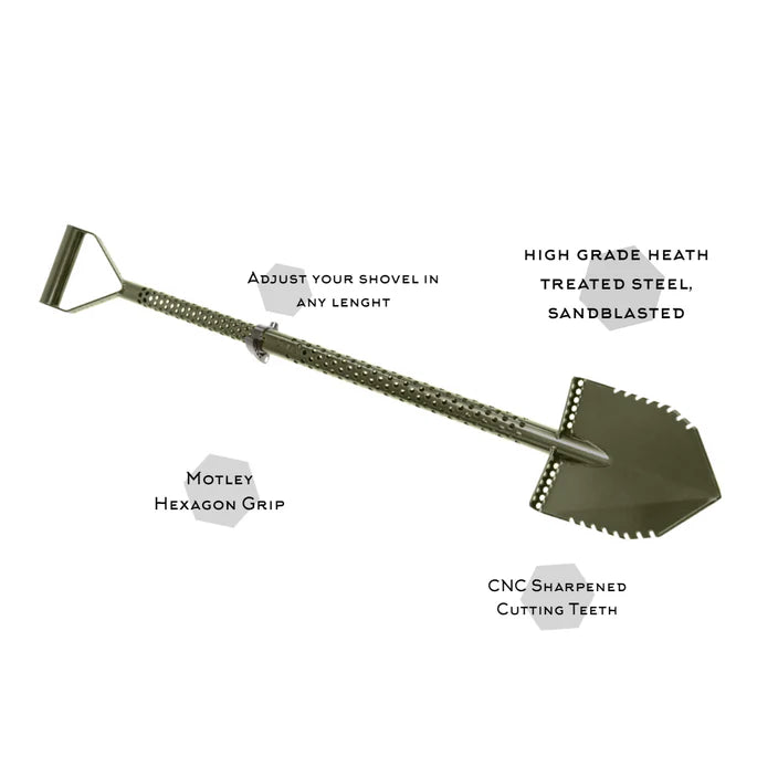 Detector Hero Motley Professional Double Serrated Adjustable Shovel-10