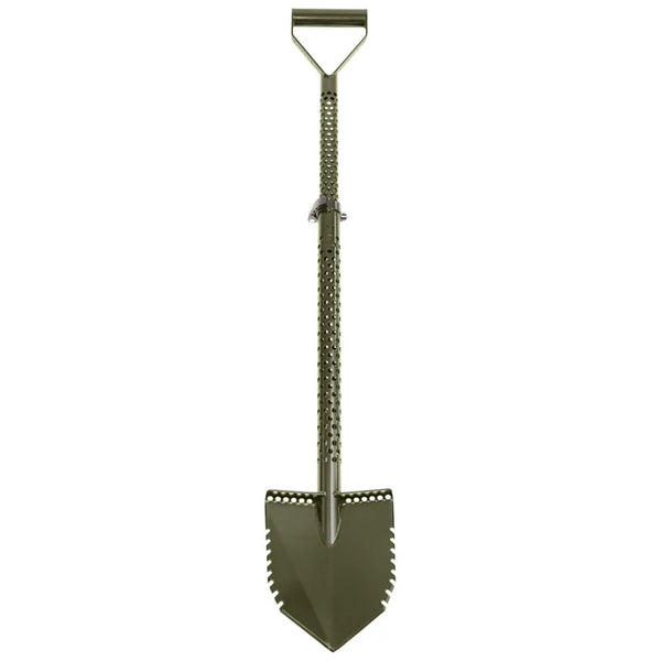 Motley Professional Double Serrated Adjustable Shovel - Heavy Duty for Metal Detecting & Outdoor Use