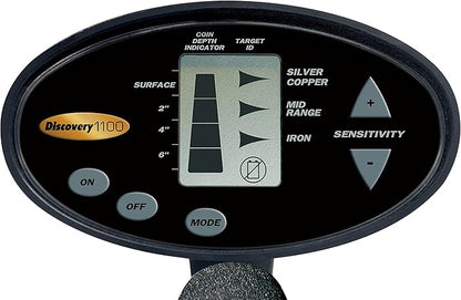 Bounty Hunter Discovery 1100 Metal Detector - VLF, 7” Waterproof Search Coil, Beginner-Friendly