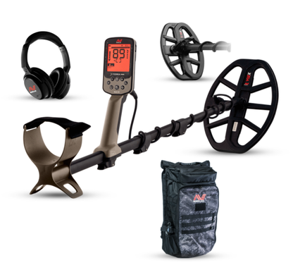 Minelab X-Terra Elite 2 Coil Expedition Pack Multi-Frequency Waterproof Metal Detector with Wireless Headphones & Backpack