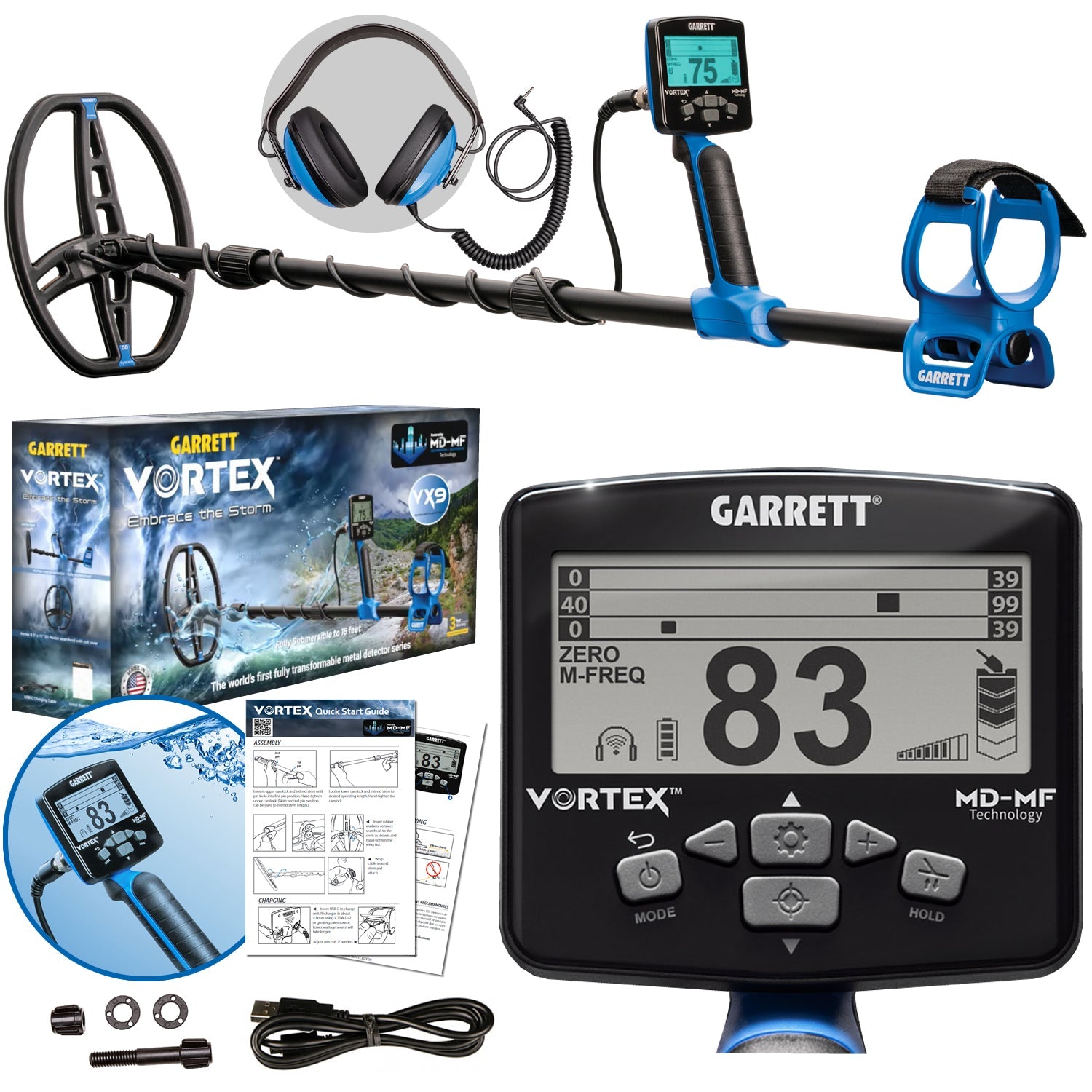 Garrett Vortex VX7 Multi-Frequency Waterproof Metal Detector
