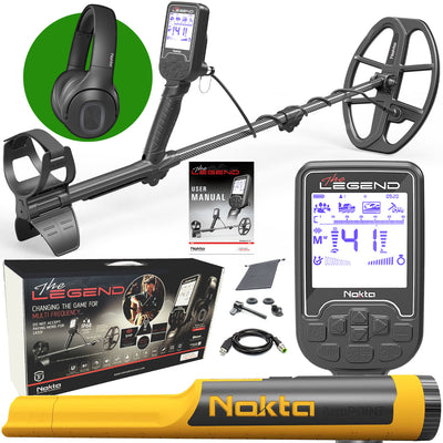 Nokta Legend "Next Generation" Multi-Frequency Waterproof Metal Detector with Wireless Headphones & AccuPoint Pinpointer