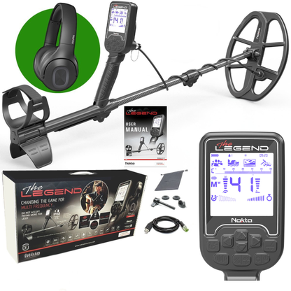 Nokta Legend "Next Generation" Multi-Frequency Waterproof Metal Detector with Wireless Headphones & AccuPoint Pinpointer