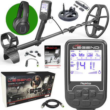 Nokta Legend "Next Generation" PRO PACK Multi-Frequency Waterproof Metal Detector with 12"x9" LG30 Coil & 6" Coil