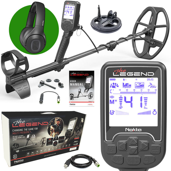 Nokta Legend 2 Coil PKG "Next Generation" Multi-Frequency Waterproof Metal Detector with Wireless Headphones