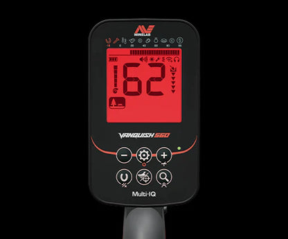 Minelab Vanquish 560 Pro Pack Multi-IQ Metal Detector with PRO-FIND 35 Pinpointer, Digging Tool, Finds Pouch & Gloves