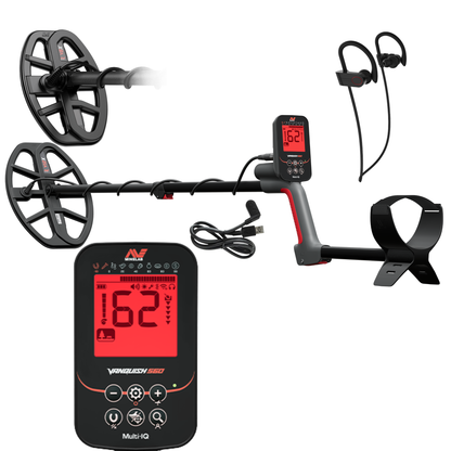 Minelab Vanquish 560 Pro Pack Waterproof Metal Detector Multi-IQ™ Simultaneous Frequency, Custom Profiles, Waterproof with 2 Coils & ML60 Wireless Earbuds