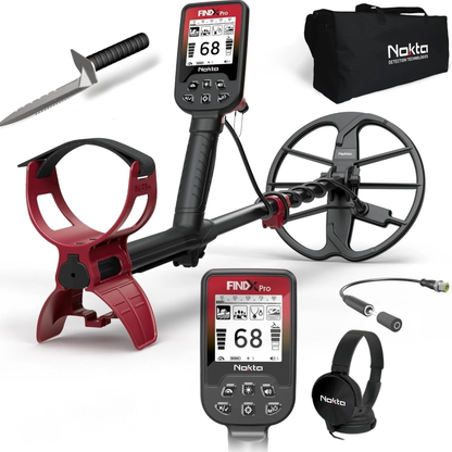 Nokta FindX PRO Waterproof Metal Detector with Rechargeable Battery, Bag, Digger & Headphones