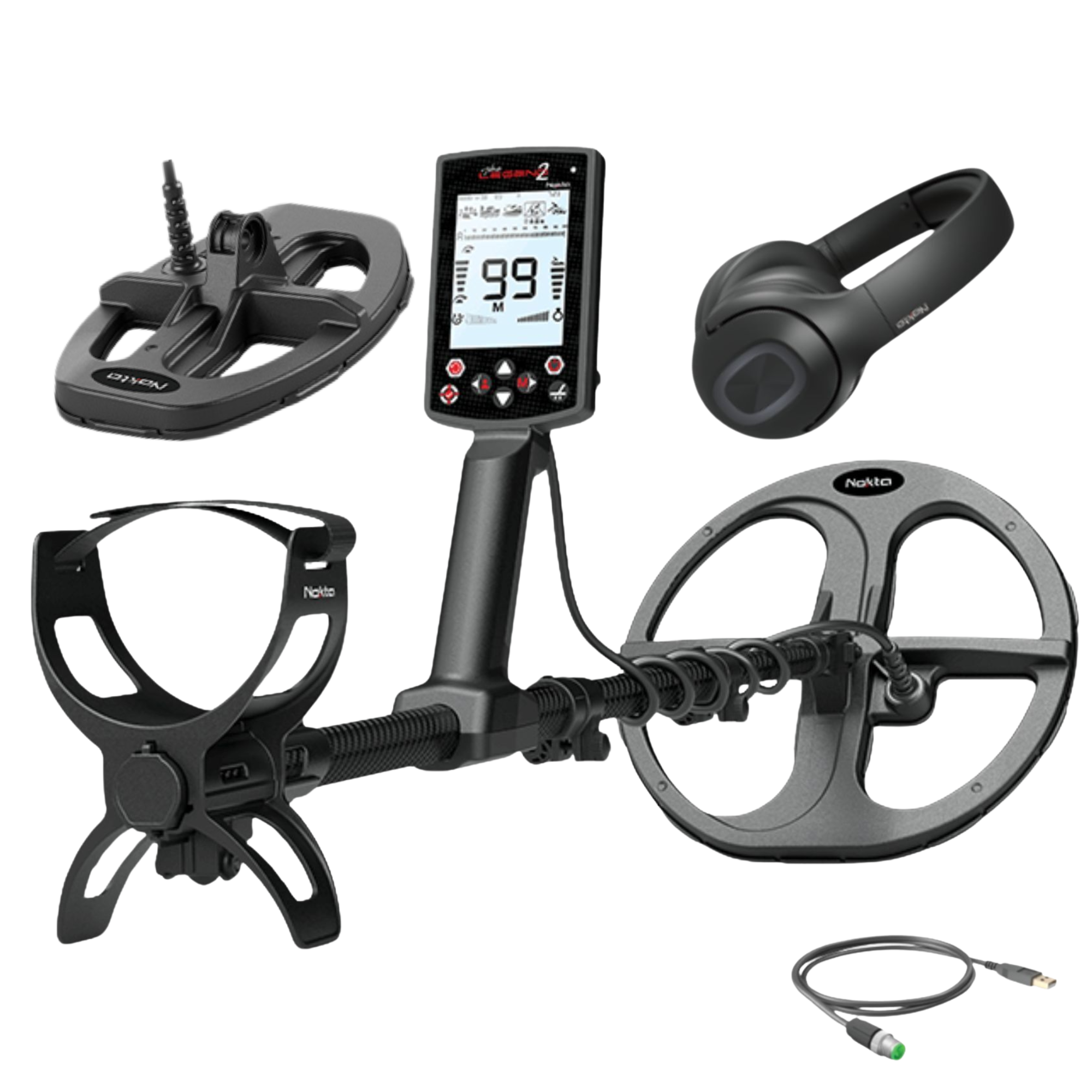 Nokta Legend 2 Waterproof Metal Detector with 2 Coils, Headphones, AccuPOINT, Premium Digger, Finds Pouch & DetectoBag Backpack