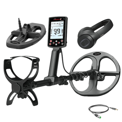 Nokta Legend 2 Simultaneous Multi-Frequency Lightweight Waterproof Metal Detector with 2 Coils, Headphones, AccuPOINT & Premium Digger