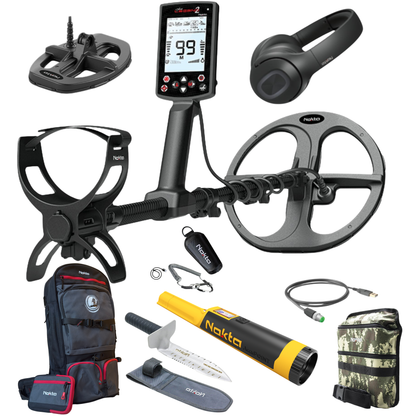 Nokta Legend 2 Waterproof Metal Detector with 2 Coils, Headphones, AccuPOINT, Premium Digger, Finds Pouch & DetectoBag Backpack