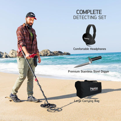 Nokta FindX PRO Waterproof Metal Detector with Rechargeable Battery, Bag, Digger & Headphones