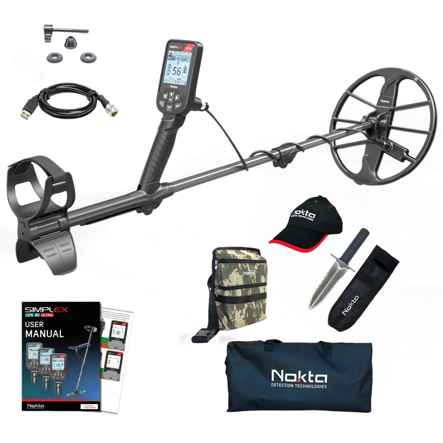 Nokta Simplex ULTRA Waterproof Metal Detector Serious Beginner Pack with Free Accessories