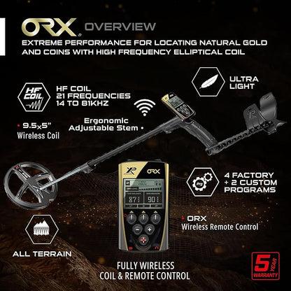 XP ORX Metal Detector with 9" Multi-Frequency Coil & Wired/Wireless Headphones