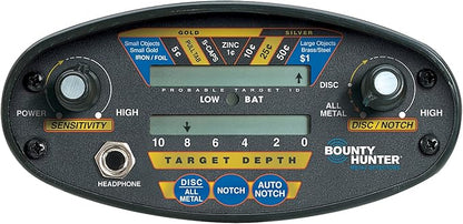 Bounty Hunter Quick Draw II Metal Detector - 3-Tone Audio, 9-Segment Target ID, Digital Coin Depth Indicator
