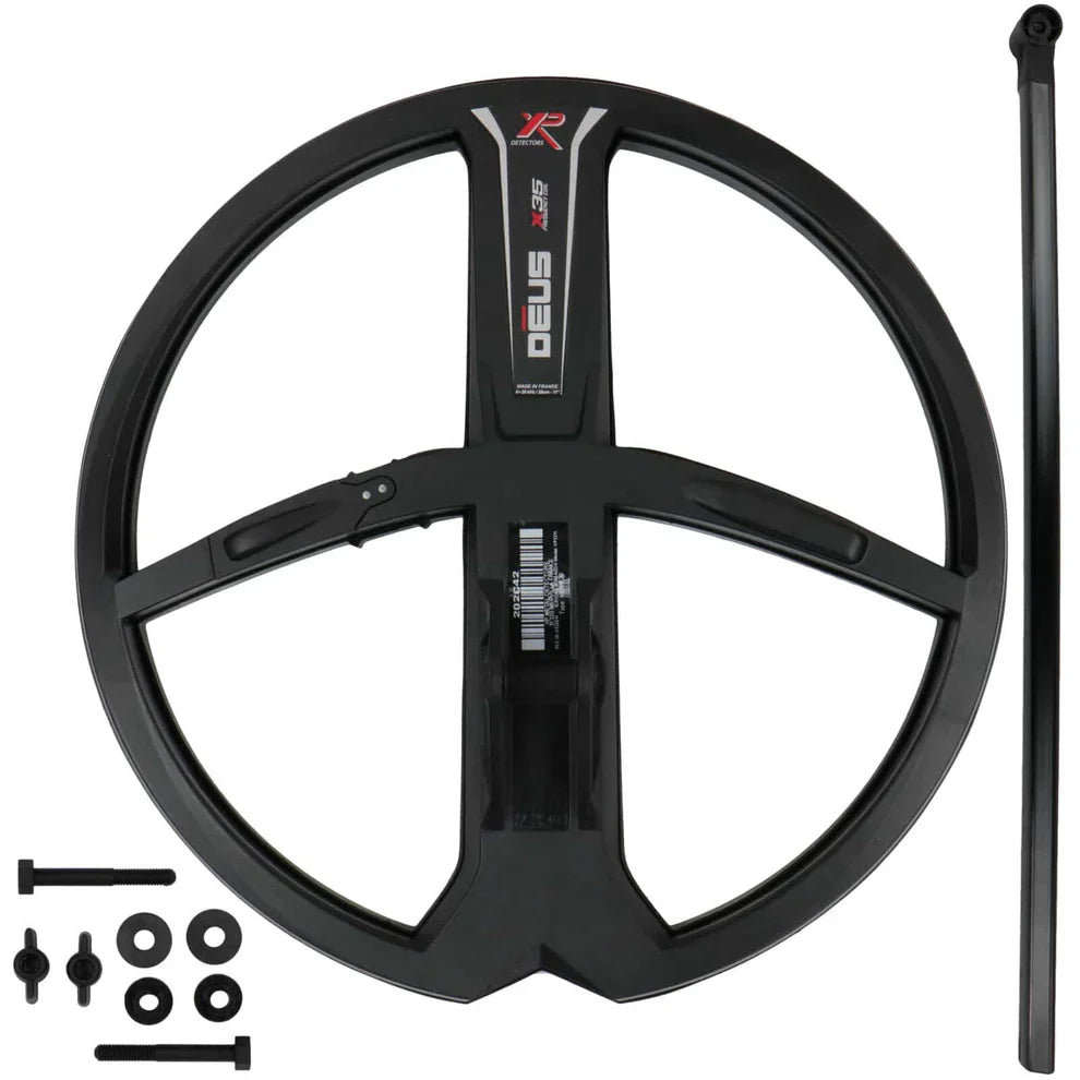 XP 11" Waterproof 35-Frequency Search Coil with Coil Cover & Lower Stem – For DEUS & ORX Metal Detectors