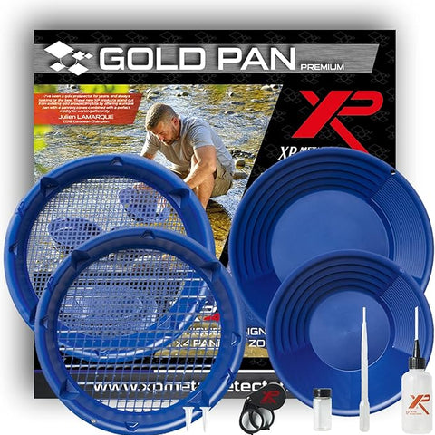 XP Premium Gold Panning Kit – Includes 11" & 15" Gold Pans, 2 Classifiers & Full Prospecting Accessory Set