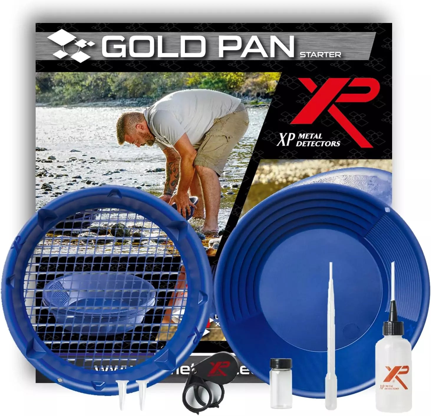 XP Gold Panning Starter Kit – 15" Gold Pan, Classifier & Complete Prospecting Accessory Set