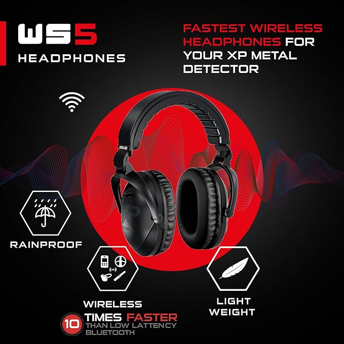 XP WS5 Complete Backphone Replacement for Deus Metal Detector – Wireless and Comfortable