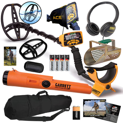 Garrett ACE 400 Metal Detector with Pro-Pointer AT, Premium Accessories & Carry Bag