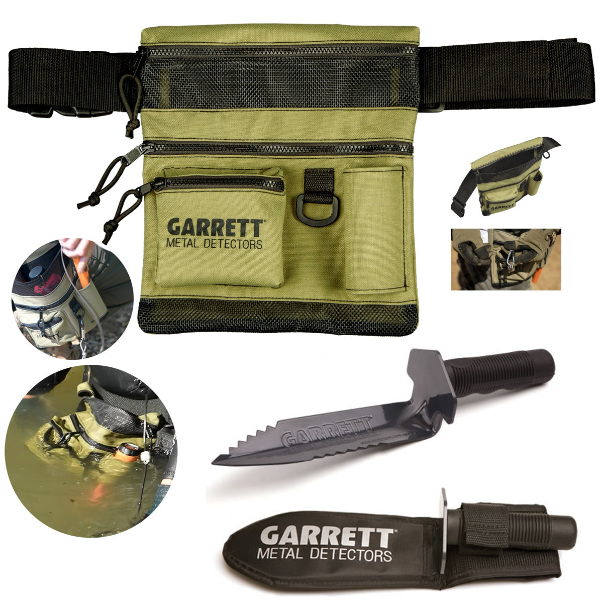 Garrett All Terrain Dig Pouch with Edge Digger – Metal Detecting Combo Kit