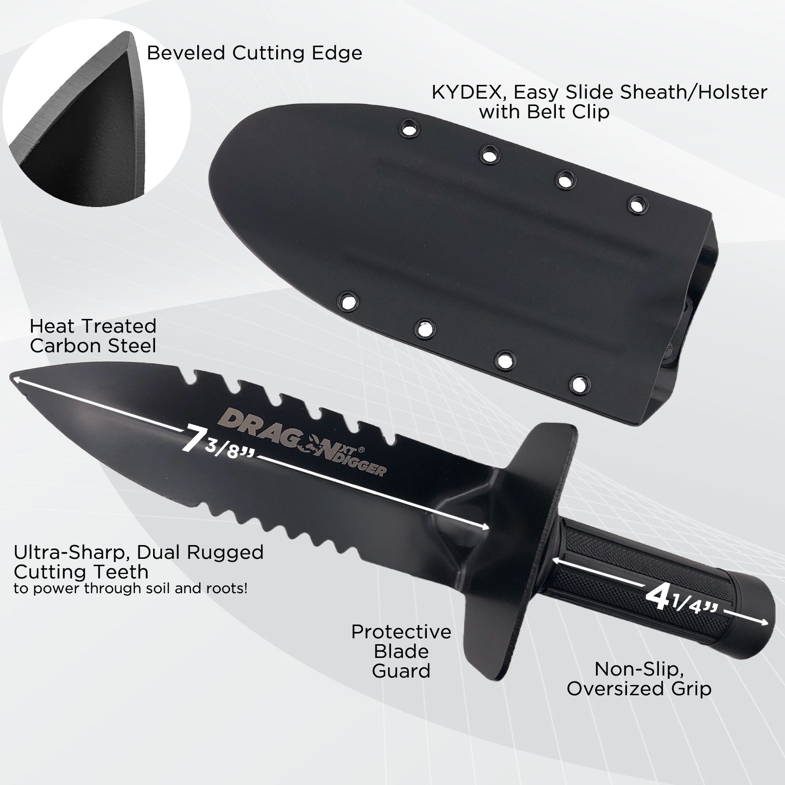 DragonXT Professional Edge Digger with Kydex Sheath – High-Performance Tool for Metal Detecting