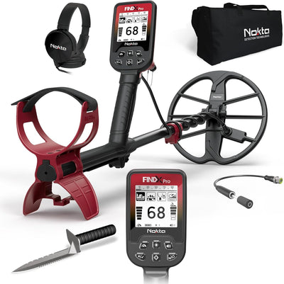 Nokta FindX PRO Waterproof Metal Detector with Rechargeable Battery, Bag, Digger & Headphones