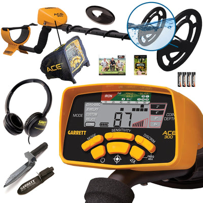 Garrett ACE 300 Metal Detector Bundle with Headphones & Edge Digger