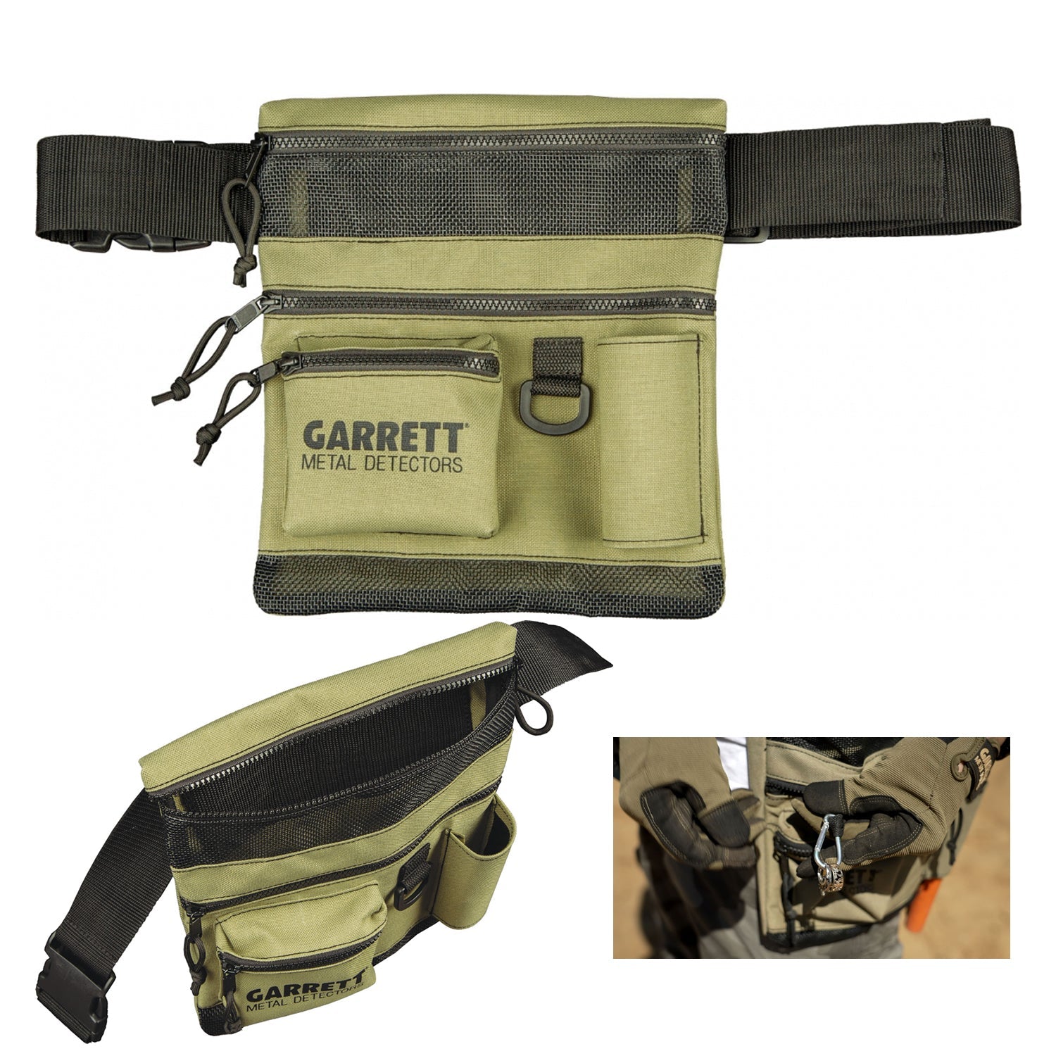 Garrett Metal Detecting Finds Pouch – All Terrain Dig Bag with Belt and Drain Holes
