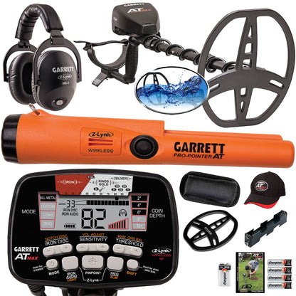 Garrett AT MAX Metal Detector with Pro-Pointer AT Z-Lynk Pinpointer – Wireless & Waterproof for Enhanced Treasure Hunting