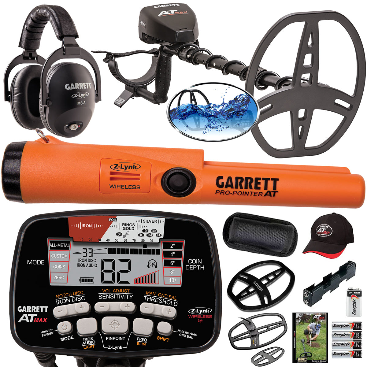 Garrett AT MAX with 2 Coils & Pro-Pointer AT Z-Lynk Pinpointer