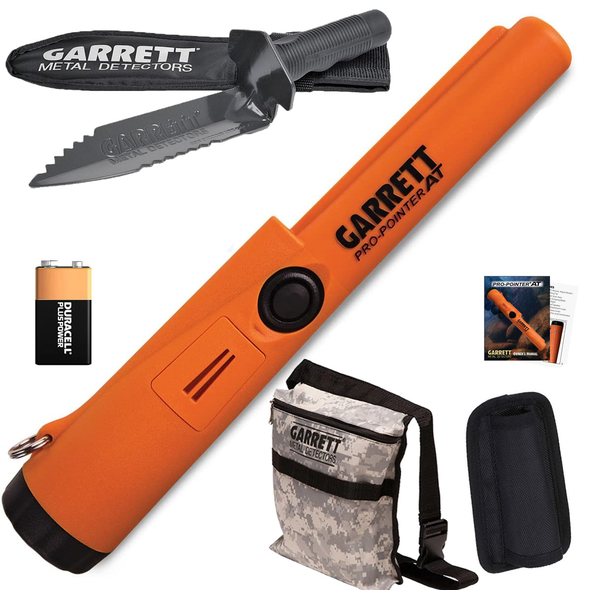 Garrett ProPointer AT Pinpointer with Garrett Edge Digger & Camo Digger's Pouch