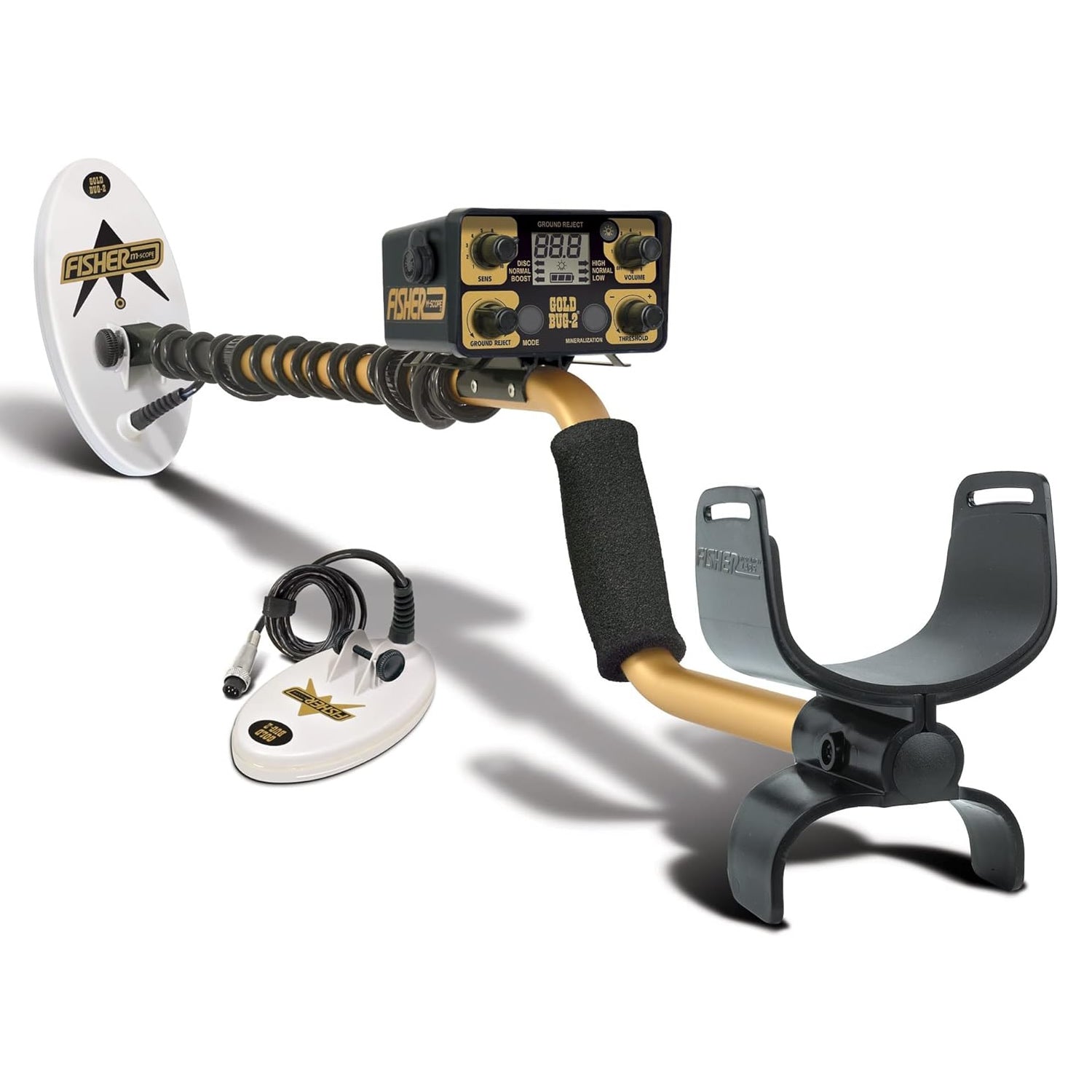 Fisher Gold Bug 2 Metal Detector - 10” & 6.5” Coils, Ideal for Gold Prospecting, High Sensitivity