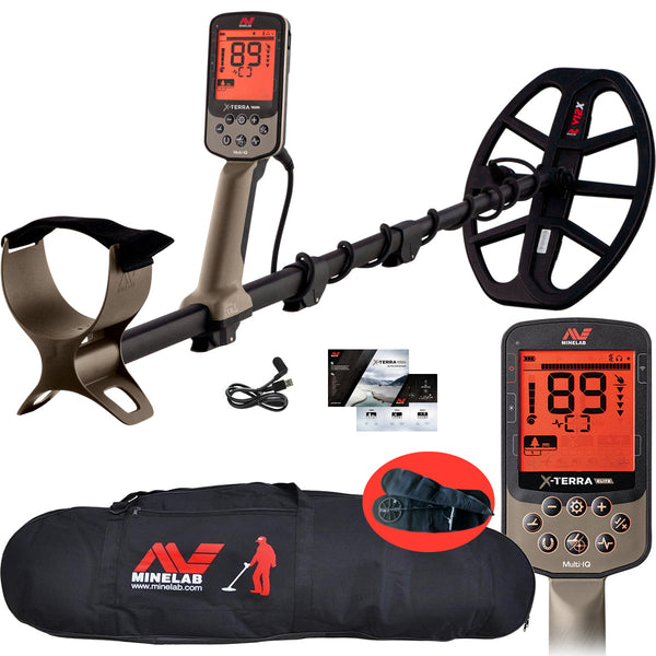 Minelab X-Terra Elite Multi-Frequency Waterproof Metal Detector with Travel/Carry Bag