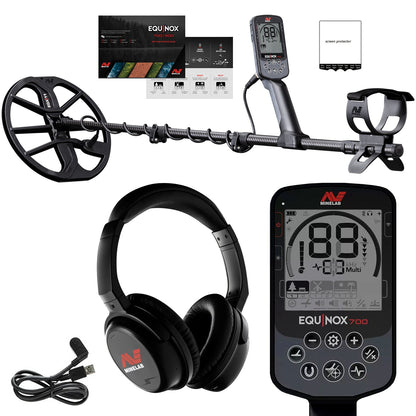 Minelab Equinox 700 Waterproof Multi-Frequency Metal Detector with 11" DD Coil – Versatile and High-Performance