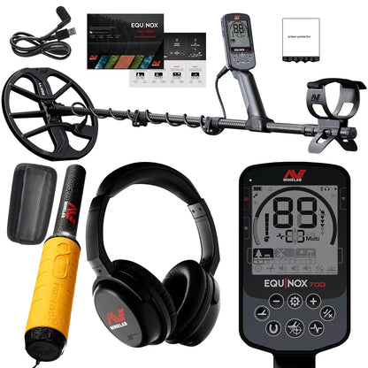 Minelab Equinox 700 Metal Detector with 11" DD Coil & Waterproof Pro-Find 35 Pinpointer