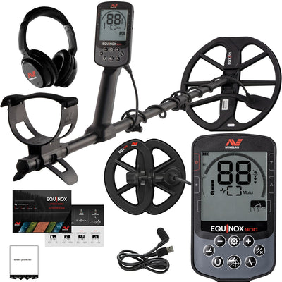 Minelab Equinox 900 Waterproof Multi-Frequency Metal Detector with 11" & 6" DD Coils