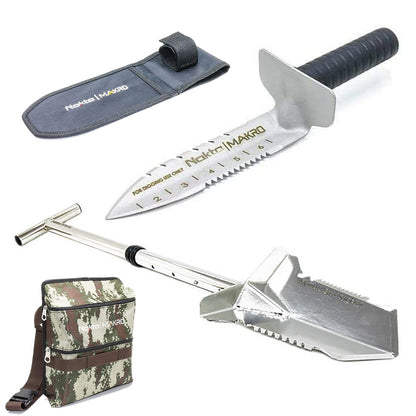 Nokta Metal Detecting Shovel Set – Shovel, Edge Digger & Finds Pouch Included