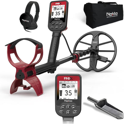 Nokta FindX Metal Detector with Rechargeable Battery, Bag, Digger & Headphones