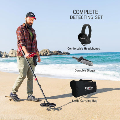 Nokta FindX Metal Detector with Rechargeable Battery, Bag, Digger & Headphones