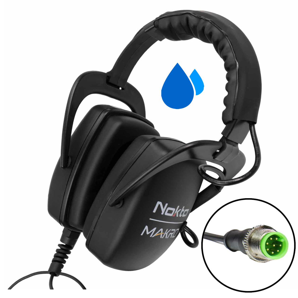 Nokta Waterproof Headphones for Simplex, Score & Legend Metal Detectors