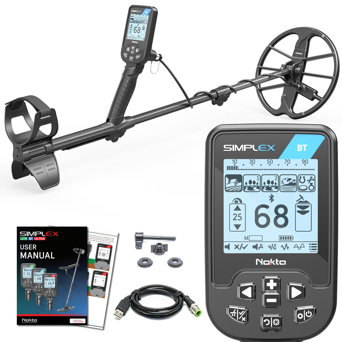 Nokta Simplex BT Next Generation – Waterproof Metal Detector with Bluetooth for Easy Detection